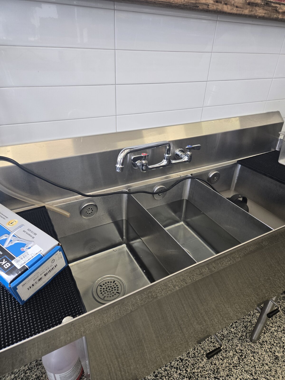 Commercial stainless utility sink installation in Orland Park IL